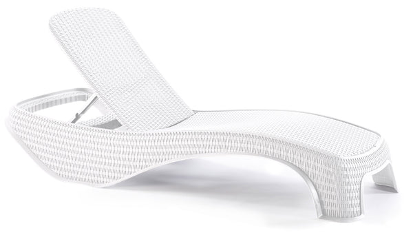 Chaise longue de jardin 197x74x36 cm en résine blanche Keter Atlantic acquista