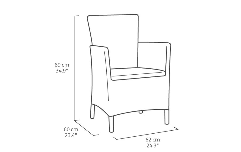 Set Tavolino e 2 Poltrone da Giardino Effetto Rattan Keter Iowa Balcony Cappuccino-4