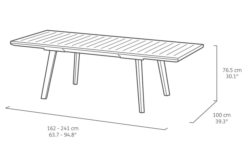 Tavolo Allungabile da Giardino 162-241x100,5x76,5 cm Keter Harmony Bianco e Cappuccino-4