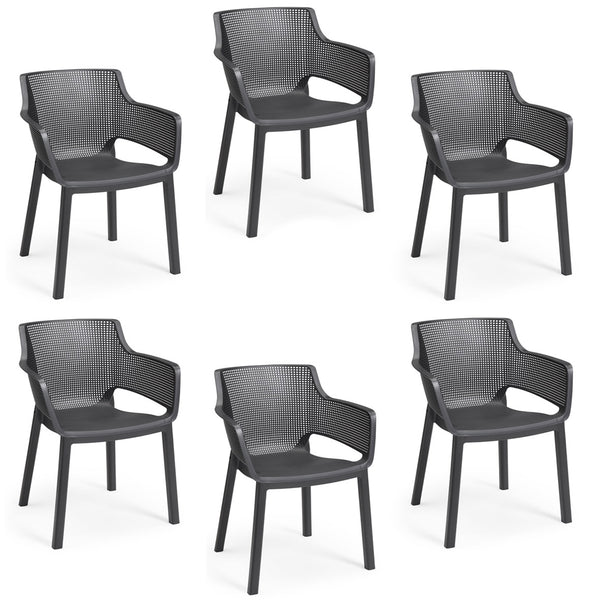 Lot de 6 chaises de jardin 61x54x79h cm Elisa Chair Grafite online