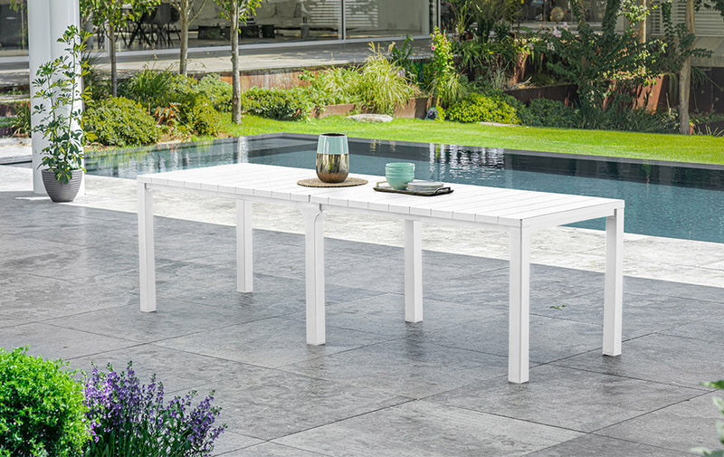 Tavolo Doppio da Giardino 295x90x74,5 cm in Resina Keter Kulie Double Bianco-2