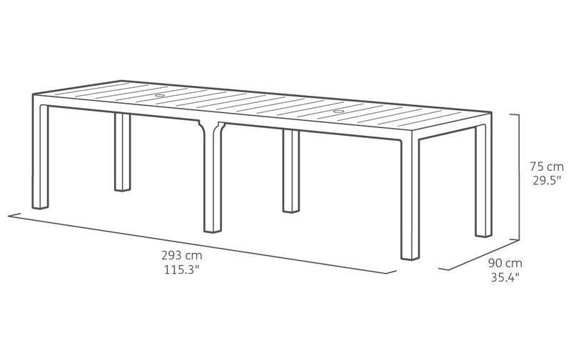 Tavolo Doppio da Giardino 295x90x74,5 cm in Resina Keter Kulie Double Cappuccino-5