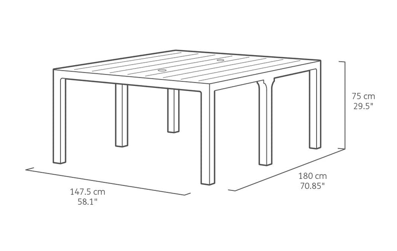 Tavolo Doppio da Giardino 295x90x74,5 cm in Resina Keter Kulie Double Antracite-4