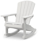 Poltrona Dondolo da Giardino 80,5x92x100,5 cm in Resina Keter Rocking Adirondack Bianco-1