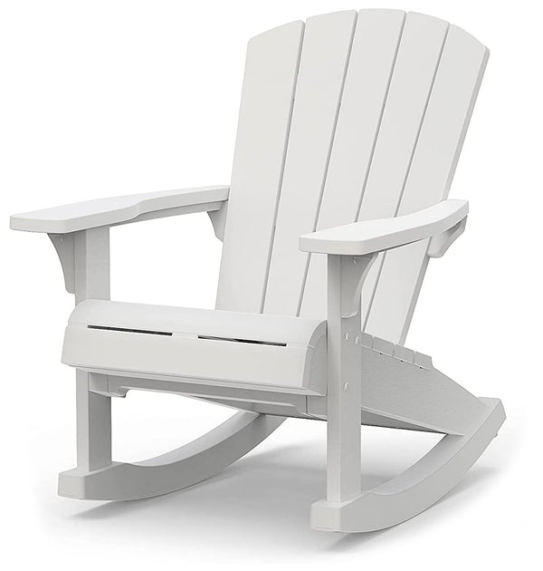 Fauteuil à Bascule de Jardin 80,5x92x100,5 cm en Résine Keter Rocking Adirondack Blanc acquista