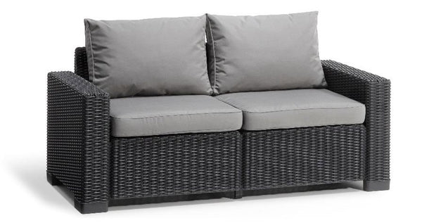 sconto Canapé de jardin 2 places 141x68x71,5 cm en résine Keter California Anthracite