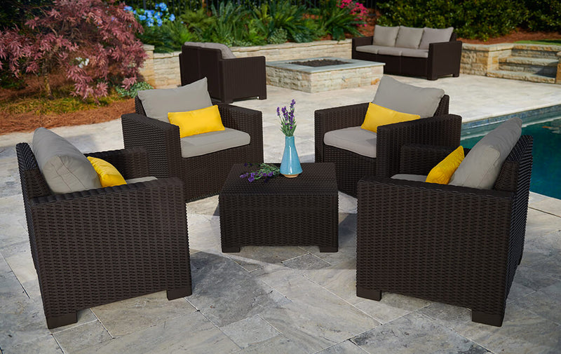 Set 2 Poltrone da Giardino 83x68x71,5 cm in Resina Keter California Antracite-4