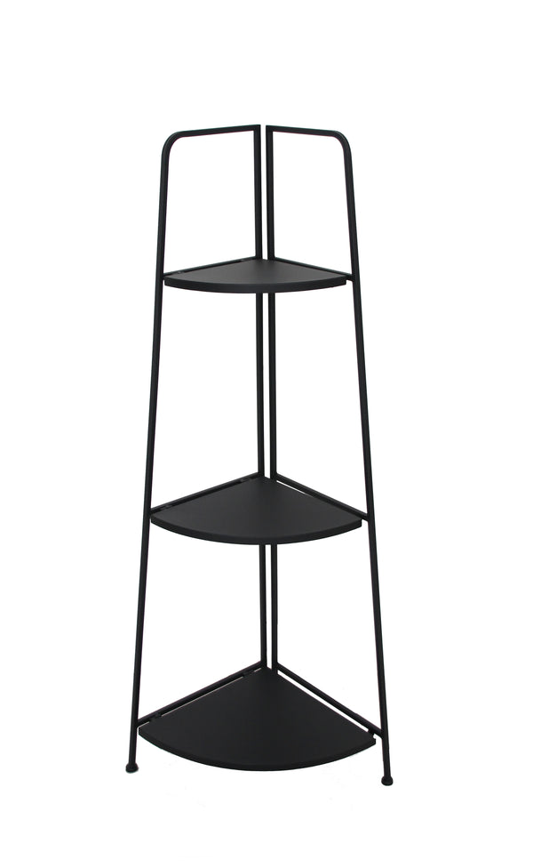 Partavaso Angolare 3 Ripiani 49x34x116 cm in Metallo Nero sconto