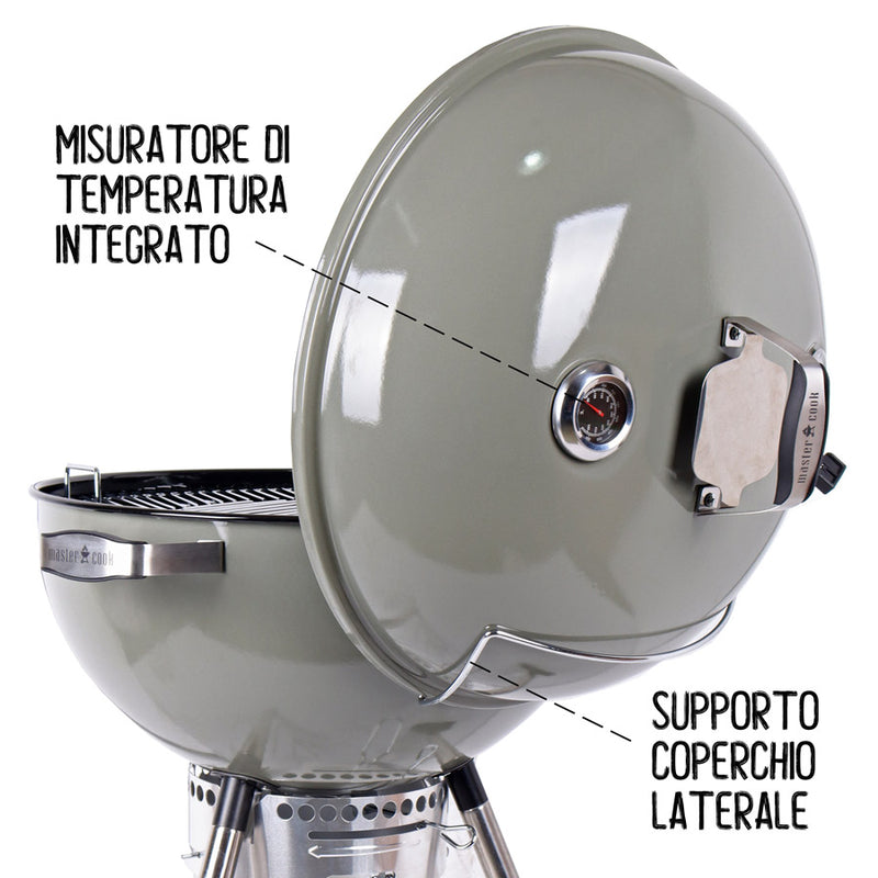 Barbecue a Carbone Carbonella Ø57 cm con Ruote Ketty Gold-5