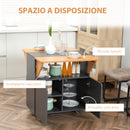 Tavolo Pieghevole Salvaspazio per 4 Persone 70x83x75 cm con 4 Ruote Grigio-6