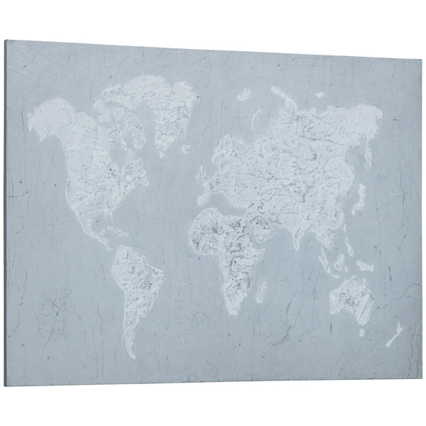 Impression sur Toile Monde 120x90 cm en Bois de Pin Gris et Blanc sconto