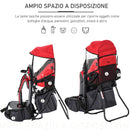 Zaino Porta Bimbo Pieghevole 38x77x87,5 cm per Trekking in Tessuto Oxford Rosso-6