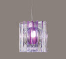 Lampada a Sospensione 27x27xH30 cm in Vetro Pisa Viola-2