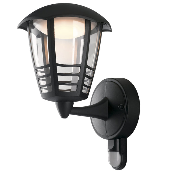 sconto Lanterne ascendante avec grille de capteurs en aluminium noir et polycarbonate LED 12 watts lumière naturelle