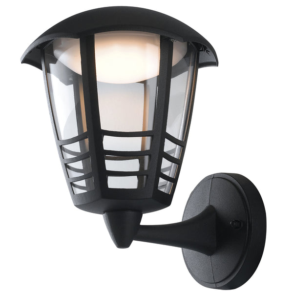 sconto Lanterne ascendante avec grille en aluminium noir, diffuseur en polycarbonate, LED 12 watts, lumière naturelle