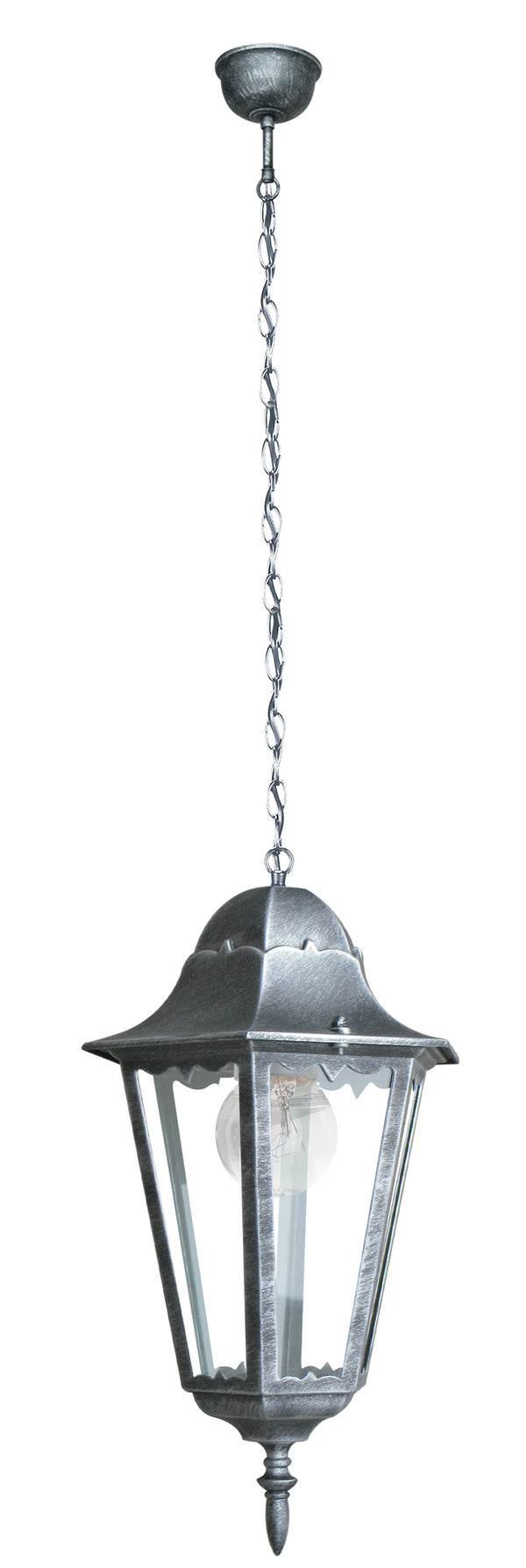 Lanterne Suspension Chaîne Aluminium Noir Argent Diffuseur E27 prezzo