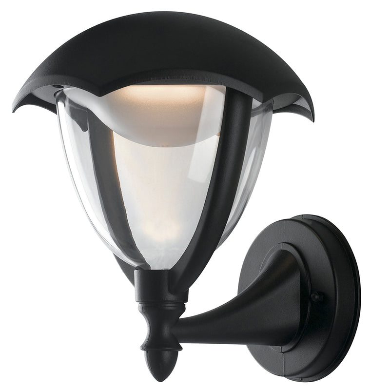 Lanterna Tonda Verso Alto Alluminio Nero Diffusore Policarbonato Led 12 watt Luce Naturale Intec LANT-MEGAN/AP1A-1