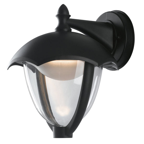 Lanterne arrondie vers le bas, diffuseur en aluminium noir en polycarbonate LED, lumière naturelle de 12 watts online