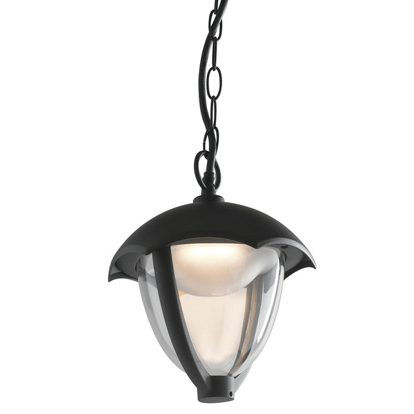 acquista Suspension Lanterne Ronde Diffuseur Aluminium Noir Moderne Polycarbonate LED 12 watts Lumière Naturelle