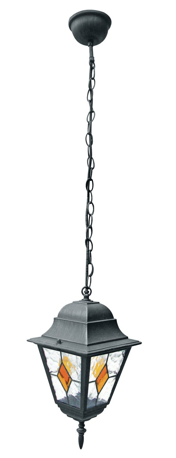 Lanterne Suspendue Chaîne Aluminium Noir Or Décorée Diffuseur E27 prezzo