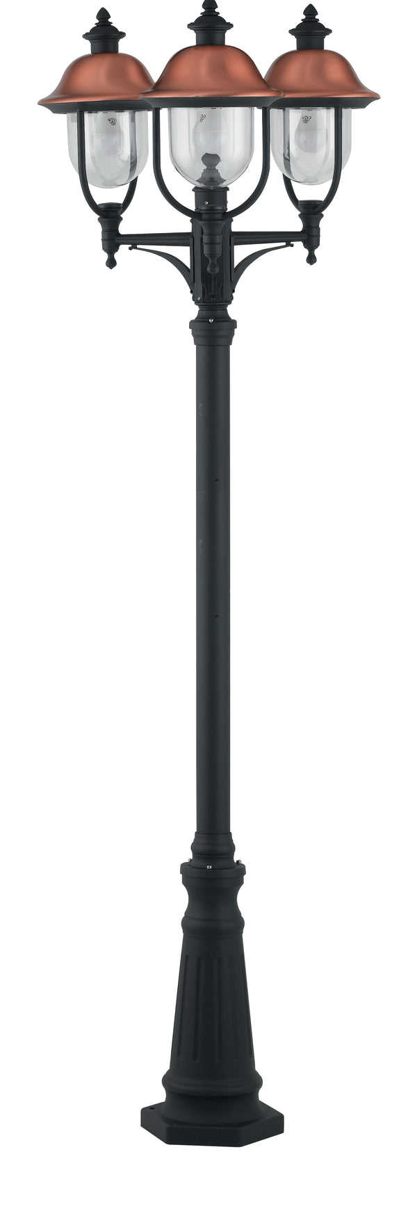 Lampadaire Trois Lumières Aluminium Noir Cuivre Diffuseur Externe E27 Intec LANT-VENEZIA-P3 prezzo