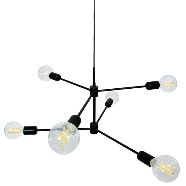 Lustre 6xE27 Cadre Peint Noir E-Energy Lara sconto