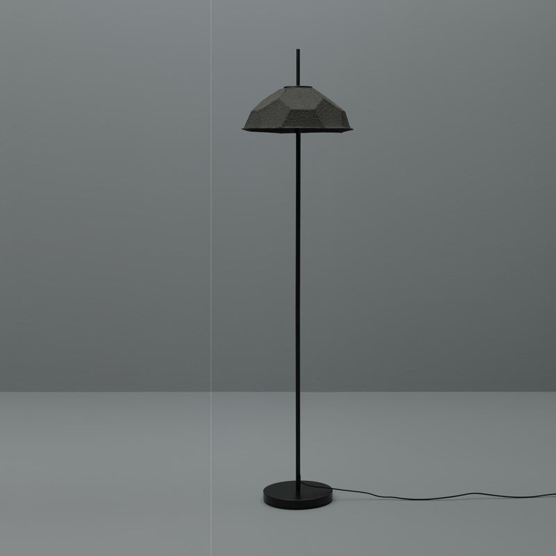 Lampada da Terra Ø34xH160 cm in Cartone Riciclato e Metallo Egg Nero-2