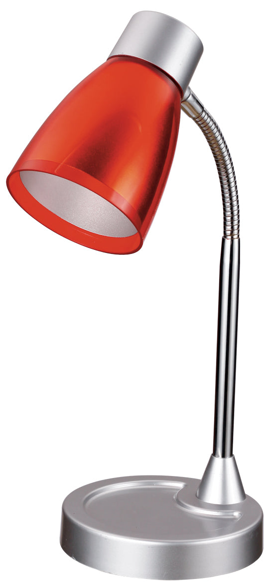 Lampe de bureau rouge réglable en plastique et métal, lampe moderne E14 online