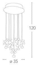 Plafoniera Metallo Fiori in Cristallo K9 Lampada Interni Led 21 watt GU10 Luce Naturale Ambiente LED-BELEN-PL10-4