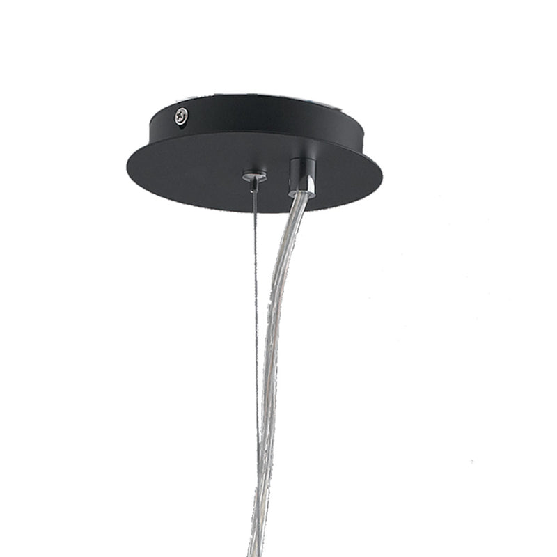 Lampadario sospeso Nero Metallo decoro Moderno Led 24 watt Luce Naturale Ambiente LED-COUGAR-3