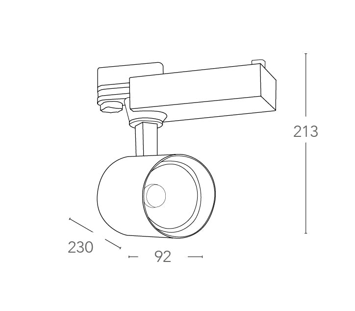 Faretto Nero Alluminio Pressofuso Binario Led 10 watt Luce Calda Intec LED-EAGLE-B-10WC-4