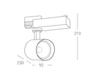 Binario Alluminio Pressofuso Bianco Faretto Led 10 watt Luce Calda Intec LED-EAGLE-W-10WC-4