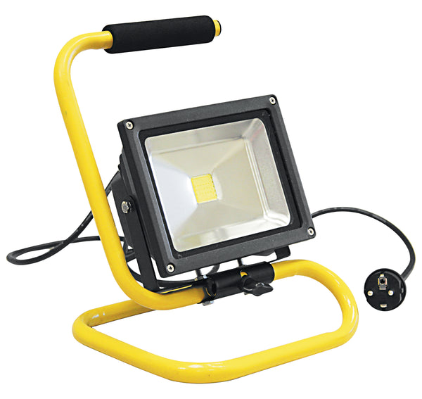 sconto Projecteur portable noir jaune étanche LED 20 watts lumière naturelle