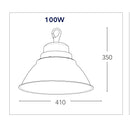 Lampada Industriale Alluminio Led High Bay 100 watt Luce Naturale Intec LED-FUTURA-NR-100W-3