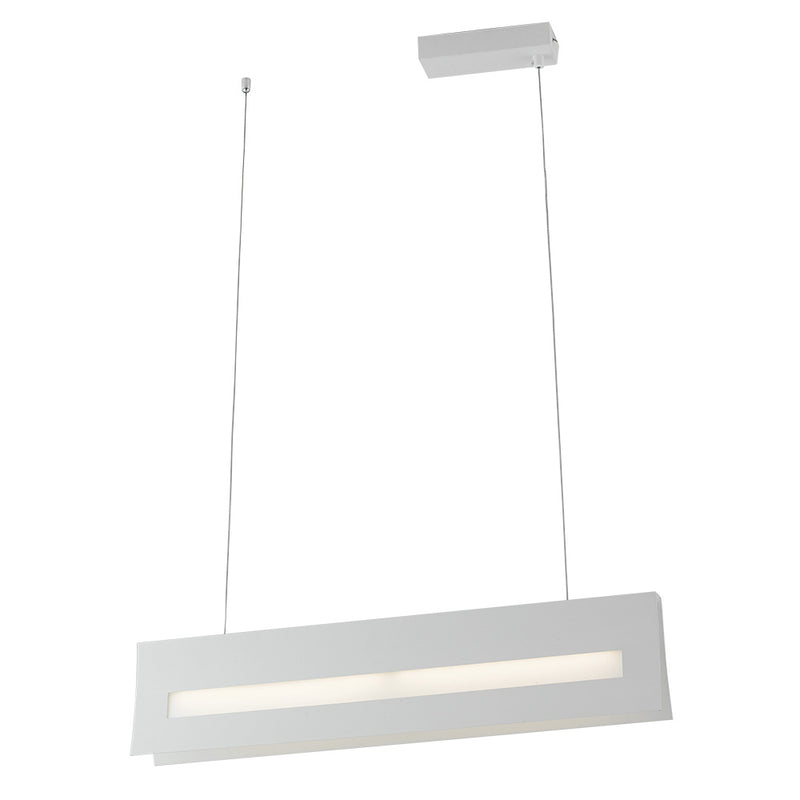 Lampadario sospeso Metallo Bianco Rettangolare Moderno Led 24 watt Luce Naturale Ambiente LED-HORIZON-S-1