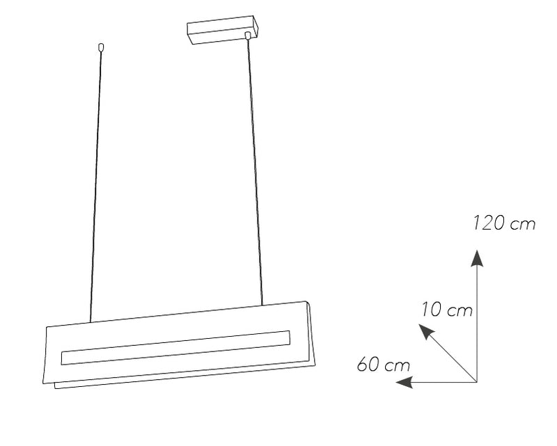 Lampadario sospeso Metallo Bianco Rettangolare Moderno Led 24 watt Luce Naturale Ambiente LED-HORIZON-S-5