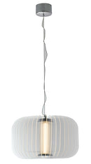 Sospensione Acrilico Finiture Cromo Lampadario Moderno Led 21,6 watt Luce Naturale Ambiente LED-HUAYRA-S45-1