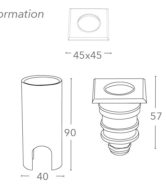 Faretto Calpestabile Quadrato Alluminio Nikel Esterno Led 1 watt Luce Calda Intec LED-IMPACT-Q-1W-3