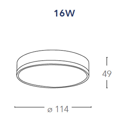 Plafoniera Tonda Alluminio Bianco Led 16 watt Luce Naturale Intec LED-KLIO-R11-3