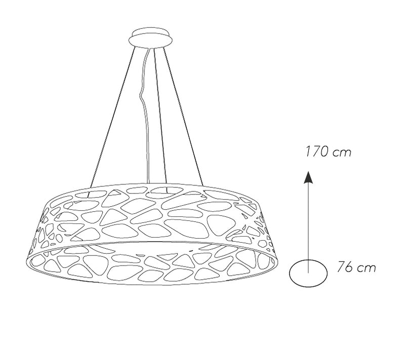 Lampadario sospeso Bianco Diffusore Opale Moderno Led 48 watt Luce Naturale Ambiente LED-MAUI-S76-4