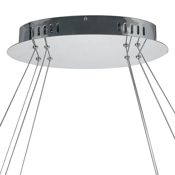 acquista Lustre Deux Anneaux Métal Chromé K9 Cristaux Suspension Led 54 watts Lunes Environnement Naturel LED-MELODY/S120