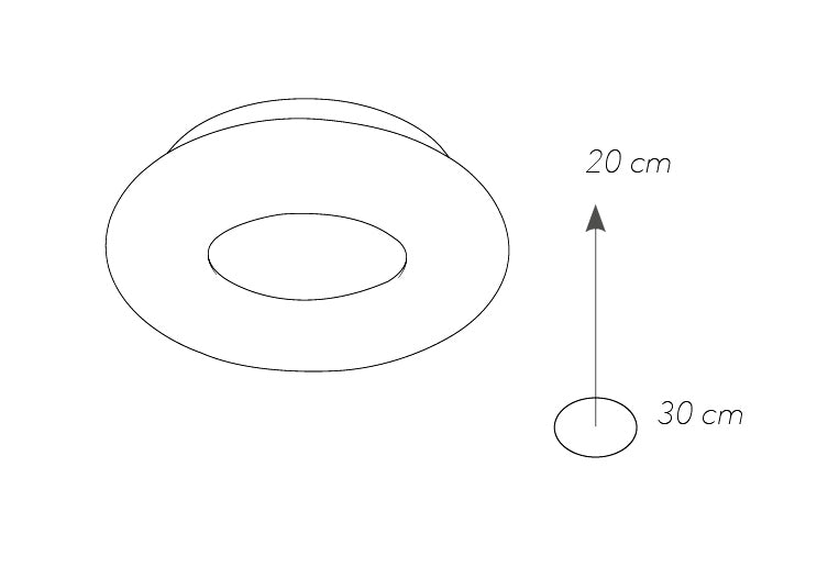 Plafoniera Metallo Bianco Diffusore Anello Opale Interno Led 16 watt Luce Naturale Ambiente LED-MYLION-PL30-3