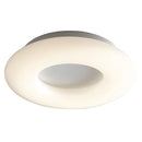 Plafoniera Bianca Metallo Diffusore Anello Opale Moderna Led 24 watt Luce Naturale Ambiente LED-MYLION-PL46-1