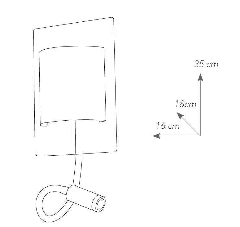 Applique Metallo Nero Paralume Bianco Luce da Lettura Flessibile Led 9 watt Luce Naturale Ambiente LED-POP-BW-4