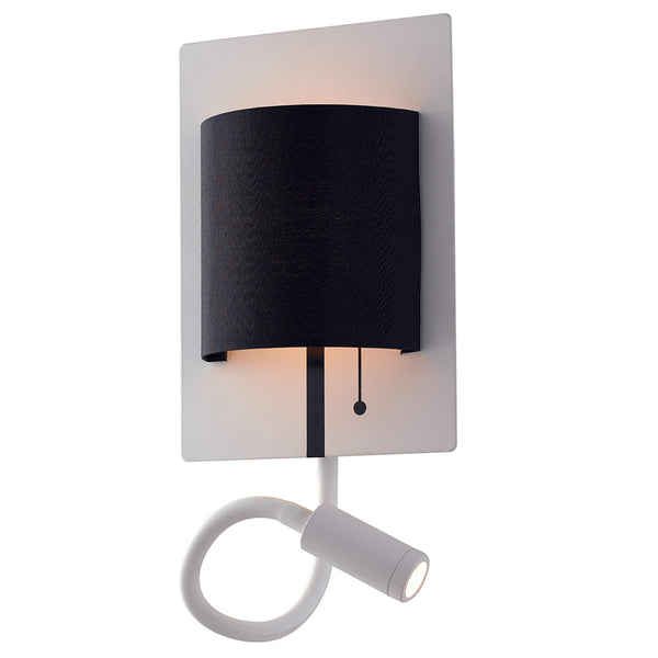 prezzo Applique moderne lampe de lecture Flexible blanc métal noir abat-jour LED 9 watts lumière naturelle