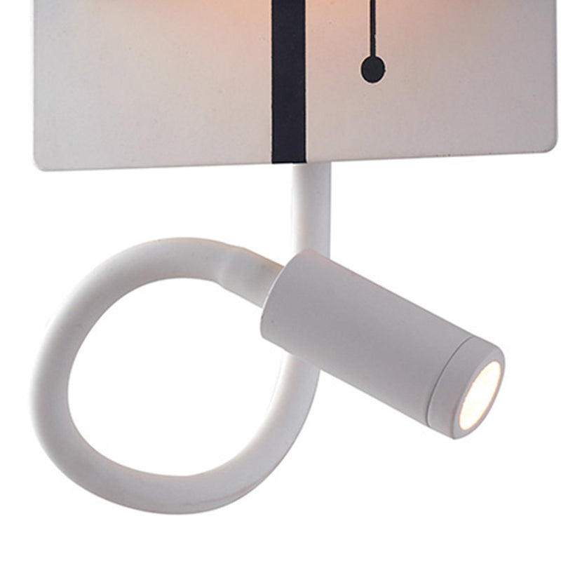 Applique Moderna Luce da Lettura Flessibile Metallo Bianco Paralume Nero Led 9 watt Luce Naturale Ambiente LED-POP-WB-3