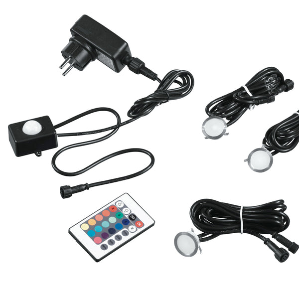 Kit de 6 spots Nikel circulables en aluminium pour sol surélevé LED 3,6 watts RGB lumière naturelle sconto