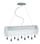 Lampadario sospeso Vetro finiture Cromo Cristallo a Goccia Moderno 40 watt Luce Naturale Ambiente LED-SAMARA-S80-1