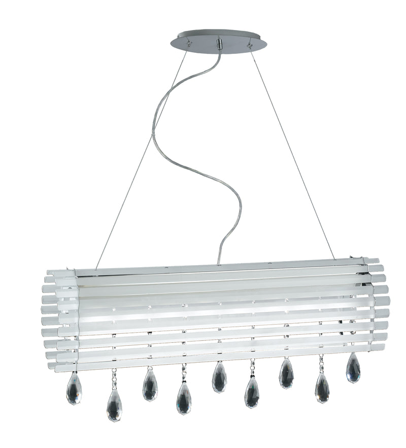 Lampadario sospeso Vetro finiture Cromo Cristallo a Goccia Moderno 40 watt Luce Naturale Ambiente LED-SAMARA-S80-1