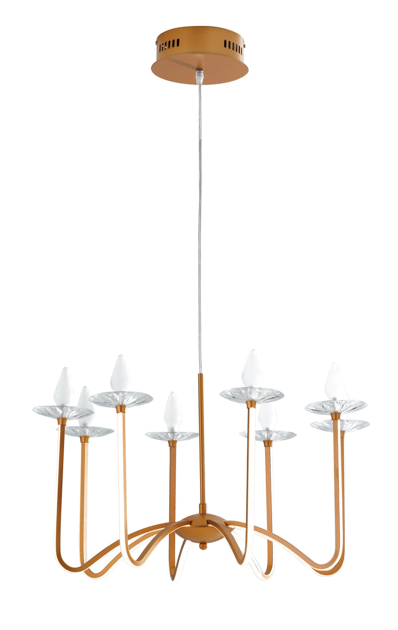 Lampadario sospeso Oro Rosso Alluminio Moderno Profilo Led 42 watt Luce Calda Ambiente LED-SINATRA-S60-1